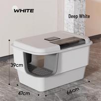 Extra Large Enclosed Cat Litter Box - Anti-Splash, Corridor Design, Deodorizing Kitten Sandbox Litter Box gray
