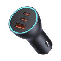 Baseus Golden Contactor Pro car charger USB-A + 2x USB-C 65W dark gray (CGJP010013) - OUTLET