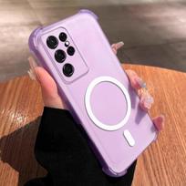 Case for Samsung Galaxy S21 Ultra Cute Airbag Corner Pastel Matte Magnetic Casing Semi Shockproof Phone Cover Galaxy S21 Ultra white
