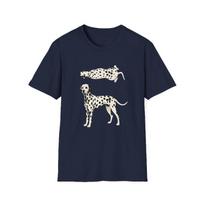 Dalmatijos šunų iliustracijos marškinėliai Dėmėto šuns meno kūrinys Minimalistinis augintinio marškinėlis Vasaros Unisex Laisvi ir kvėpuojantys medvilniniai marškinėliai Viršus S white
