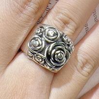 Vintage Rose Flower Rings For Women Ancient Silver Statement Ring Love Gift For Female Jewelry KBR337 11 white