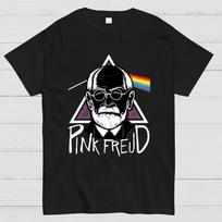 Pink Freud Unisex 100% Medvilnės Vasariniai Laisvi Vėsūs Marškinėliai S juoda