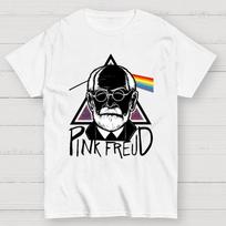 Pink Freud Unisex 100% Medvilnės Vasariniai Laisvi Vėsūs Marškinėliai L balta