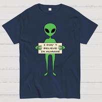 I Don't Believe In Humans Unisex 100% Cotton Summer Casual Cool Loose T-Shirt L gelsvai ruda