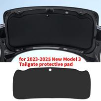 For Tesla Model 3 Highland Trunk Tailgate Protective Pad, Model Y Juniper/Model YL Rear Tailgate Kick Pad, Dust Pad Artificial leather&Four Seasons black