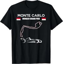 NEW LIMITED Monte Carlo Race Track Formula Racing Car Monaco T-Shirt Made In USA L black