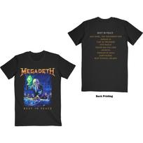 Megadeth Unisex T-Shirt: Rust In Peace Track list (Back Print) M blue