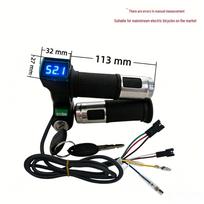 Electric Vehicle Throttle Grip with Blue Screen Lock & Voltage Display black