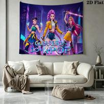 Demonų Medžiotojai Kpop Sieninė Gobelenas Estetiškas Sienos Kabinamas Spausdintas Audinio Pledas Dekoratyviniai Gobelenai Miegamajam Svetainei Namų Dekoras 130cm x 150cm