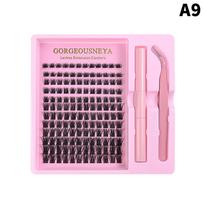 30D 40D 50D 60D Natūralių kuokštinių blakstienų rinkinys Segmentuotos blakstienos Blakstienų klijai Blakstienų priauginimo rinkinys A9 pink