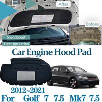 for Volkswagen VW Golf 7 Mk7 7.5 Golf7 2012~2021 2015 Car Hood Pad Sound Heat Insulation Cotton Fireproof Mats Car Accessories Heat Shields 2