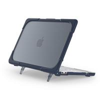 Matte Finish Laptop Case With Cooling Stand MacBook Air Pro Neo 13 A3404 2026 Shockproof TPU Plastic Cover MacBook Neo 13 A3404 2026 mėlyna