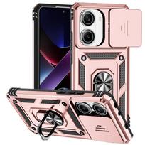 Armor Funda For Xiaomi Poco X7 Pro 5G Case Slide Lens Protector Ring Stand Back Cover For Pocco Poko Little X7Pro PocoX7pro Capa For Poco X7 Pro black