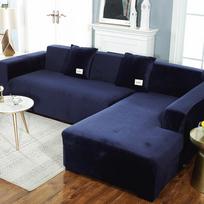 Velvet pliušinis L formos sofos užvalkalas svetainei elastingas baldas sofos užvalkalas Chaise Longue kampinis sofos užvalkalas elastingas 2 seater