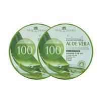 May Island Aloe Vera Purity 100% Soothing Gel 300ml x 2ea Hydrating Cooling Face Body Lotion Set white