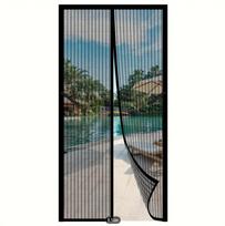 Didelio dydžio magnetinis tinklelis nuo uodų Vasarinis anti-bug Fly durų užuolaidos tinklelis, automatiškai užsidarantis durų ekranas Magic tinklelis 85 X 210 CM black