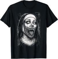 Horror Creepy Nun Demon Unholy Evil Occult Alt Scary Goth T-Shirt 5XL įvairiaspalvis