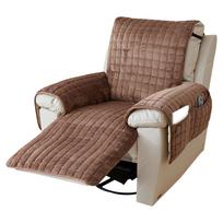 Recliner Sofa Cover Chair Armchair Waterproof Protector with Pockets and Elastic Band Slipcover for Pet Anti-Scratch Furniture gray