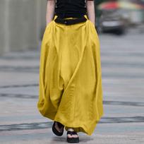 Women's High Waist A-Line Skirt, Button Front Flared Midi Skirt with Pockets, Color Casual Swing Skirt XXXXL raudona