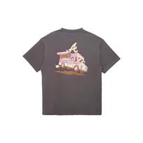New Era MLB Atlanta Braves Cartoon Car Print Crew Neck Short Sleeve T-Shirt Men Tops Gray 13718774 L gray