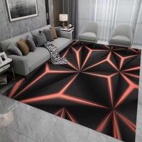 3D Geometrinis Kilimas Neoninės Šviesos Kilimai Šešiakampiai Kilimai Namams Žaidimų Kambario Dekoras Svetainei Miegamajam Paaugliams E-Sporto Kilimas 80x120cm gray