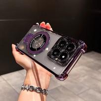 Smūgiams atsparus magnetinis laikiklis telefono dėklas, skirtas Motorola Moto Edge 60 50 Fusion Pro NEO G14 G24 G34 G54 G84 G52 G10 G20, su stovu For Moto G10 violetinė