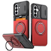 Armor Case For Samsung Galaxy A57 A27 A37 A17 A07 A56 A36 A26 A16 A06 A55 A35 A15 5G Slide Camera Protect With Card Holder Cover Galaxy A06 black