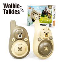 2pcs Cute Cartoon Bear Kids Walkie Talkies With Lanyard Interactive Radio Transmitter Toys Long Range Remote Intercom For Kids ruda
