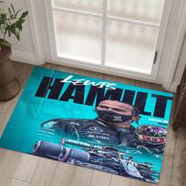 Lewis Hamilton Design Crystal Velvet Carpet Cozy Non?Slip Printed Rug For Bedroom Living Room Entrance 60cmx90cm