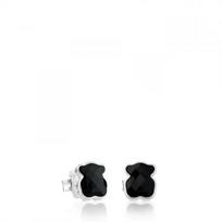 [TOUS] Silver Faceted Onyx Earrings 815433500 white