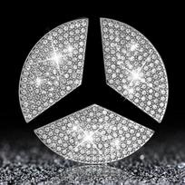 Mercedes automobilio vairo emblema Kristalinio deimanto lipdukas Benz A B C E klasės GLA CLA GLC GLK GLE serijos priedams Diameter 45mm balta
