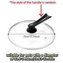 14-38cm/6-15in Tempered Glass Pot Lid Universal Visible Wok Cover Vertical Pan Lid  Household Stand 34cm 13.39in