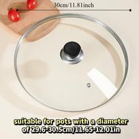 14-38cm/6-15in Tempered Glass Pot Lid Universal Visible Wok Cover Vertical Pan Lid  Household Normal 30cm 11.81in