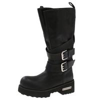 Retro belt buckle tall Martin boots women's 2026 new big tube circumference thick-soled knight boots large size punk locomotive boots 36 juoda