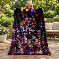 Five nights at freddy blanket Flannel Blanket Soft Cozy Plush Throw for Sofa Bed Lightweight Home Decoration Gifts for Christmas various holidays 150cmx180cm