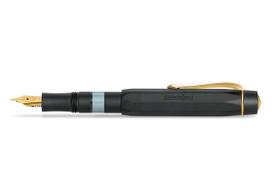 Kaweco Al Sport Fountain Medium Nib Piston Filling Official Pen, (M), Black/Gold, 11000327, System, Import. black