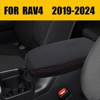 For Toyota RAV4 2019-2024 Car Lid Armrest Cover Center Console PU Leather black