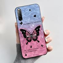 Dėklas Sony Xperia 10 II / 10 III telefonui Estetiškas Madingas Mielas Katė Astronautas Juodas Silikoninis Minkštas Atsparus Smūgiams Galinis Dangtelis Sony Xperia 10 II gray