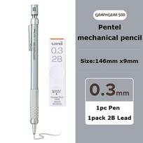 Pentel GraphGear 500 Mechaninis braižybos pieštukas, 0,3/0,5/0,7/0,9 profesionalus pieštukas, žemas svorio centras, egzaminams, meno, komiksų rašiklis