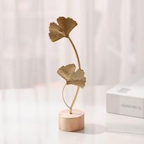 Golden Ginkgo Leaf Decorative Ornaments Ginkgo Biloba Ironwork Golden Plant Decoration Room Decoration Home brown