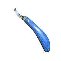 Pasagos formos peilis Karvės ir avies kanopų kirpimo įrankis Vanadžio chromo plienas Kairės ir dešinės apyrankės formos kanopos peilio dizainas Medinė rankena Bilateral knife blue