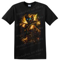 Atom Real Steel Robot Boxing T Shirt w/ Fiery Metallic Fighter Graphic Art Tee XS black