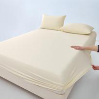 Class A Cooling Silk Bedspread Set: Ice Skin, 3-Piece, Smooth Spandex, Fully Enclosed Cover, Single Bed 90x200+15cm Single Bed Skirt beige