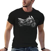 R1250gs Adventure Silhouette V1 Motorbike Touring Enduro Dual Sport Tshirt Novelty Print Casual Tee Shirt L black