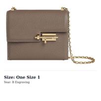 HERMES Verrou Light Gold Buckle Mysore Goat Skin Crossbody Bags Mini Women's 18 Etoupe Elephant Gray H071320CP18 One Size 1 gray