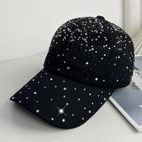 New fashion leopard print full diamond baseball cap women's summer sun protection visor showing face small versatile trendy brand cap m (55-60cm) adjustable juoda