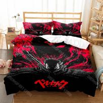 3D Printed Berserk Anime Bedding Set for Boys Girls Duvet Cover And Pillowcase Included Twin Queen King Full Single Double Sizes EU Single 135*200cm/53x79in 3pcs black
