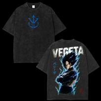 Vegeta Super Saiyan Anime Vintažiniai skalbti Dragon Ball Galios Grafinis Marškinėlis Vyrams Moterims Medvilniniai Gatvės Drabužiai Aukštos Kokybės Trumpomis Rankovėmis Moteriški Vyriški Drabužiai L black