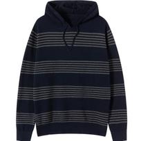 Men's Retro Knit Striped Hoodie - American Lazy Style Large tamsiai mėlyna