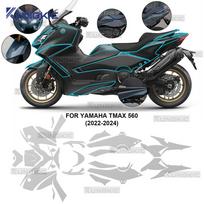 Yamaha TMAX 560 2022-2024 Motociklo aptakų apsauginė plėvelė TPU Dažų apsauga PPF Anti-scratch Kėbulo lipdukas Nematomas black